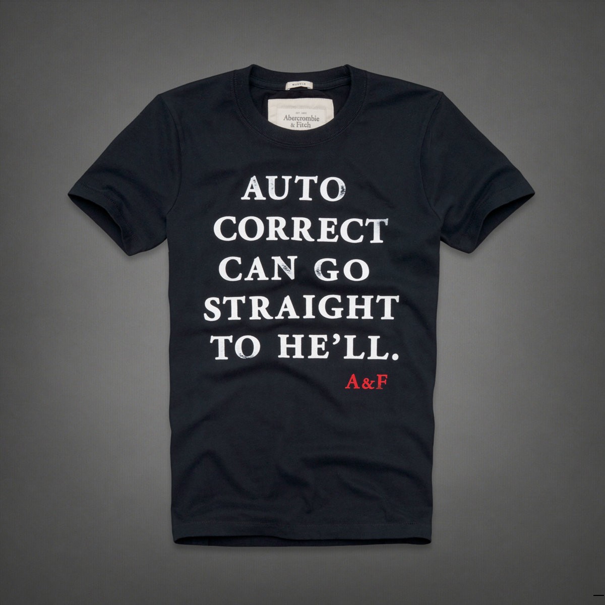 Abercrombie Fitch Hombres De Cuello Redondo Corto Remera AF5416